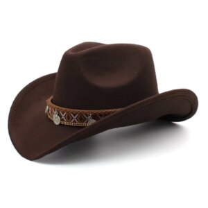 Ethnic pendant casual warm boys and girls woolen cowboy hat