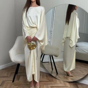 FLORINE TULIRAIN O-neck Full Sleeve White Ruffle Simple Tea-length Wedding Evening Dress Cocktail Prom Gown For Sexy Women