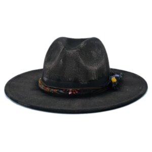 Spray paint charred wind vintage old woolen plus felt top hat decorative flat wrapping