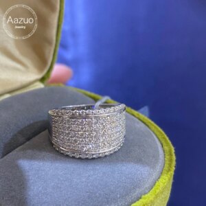 Aazuo High Quality Jewelry 18K Pure White Gold Real Natrual Diamonds 1.0ct Engagement Ring For Woman Charm Jewelry Birthday Gift