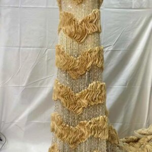 New Arrival Embroidery Sequins African French Tulle Lace Fabric 2025 High Quality Wedding Beaded Laces Fabric Luxury For Dresses