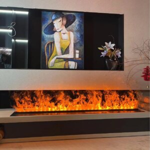 Premium 304 Stainless Steel Fireplace Humidifier Imported Control Chip Realistic 3D Flame APP Voice Control