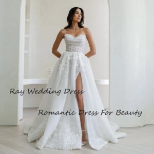 Wedding Dress Women A-Line Floor-Length vestidos de novia Off Shoulder свадебное платье High Split Elegant Lace Appliques