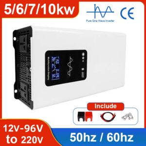5000W 6KW 7KW 10KW 12000W Pure Sine Wave Inverter 12V/24V/48V/60V/72V/96V Power Inverter 110V 220V Solar Car Inverter Converter