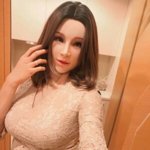 (Haene New)Silicone Full Head With Torso Female Face Kigurumi DMS Crossdress Mask With D Cup Breast Form Crossdresser DOLL