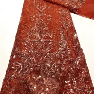 African Beads Groom Tulle lace Fabric 2025 High Quality Sequins Embroidery French Tulle Laces For Nigeiran Party Dress FJ