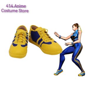 Game Street Chun Li Cosplay Yellow Shoes Boots Accessories Halloween Carnival Cosplay Costume Props Women Men