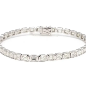 Bangles S925 Silver Plated Rose Yellow Gold Bracelet For Woman D VVS1 Moissanite Diamond Shape Fine Jewelry