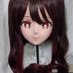 (GLA04011)Customize Character Resin Half Head Japanese Animego Cosplay Crossdressing Doll Anime Kigurumi Mask With Eyes And Wig