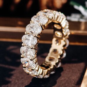 Provence Luxury Rings 10K 14K 18KGold DEF/VS1 Lab Grown Diamonds Oval Brillant cut Rings for Women full band Personalized Custom