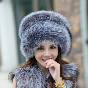 Real hair women’s outdoor casual cotton thick fur hat