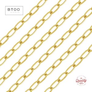 100% 14K Gold Filled Cable Chain Chain 4MM Chain Necklace Gold Jewelry Minimalist Gold Filled Chain DIY Jewelry