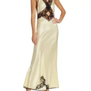 Sexy Backless Female Elegant Formal Dresses Maxi Long Women’S Dress Satin Lace Cut-Out Gown Solid Party Evening Prom Vestidos