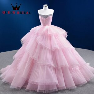 Exquisite Crtstal Pleat Evening Dress 2023 New Sleeveless Strapless Formal Elegant Ball Gowns Robes De Soirée Custom ZX41