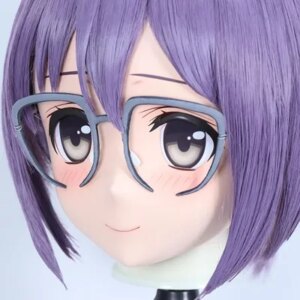 (C-33)Customize Character Resin Full Head With Back Shell Japanese Animego Cosplay Crossdressing Anime Kigurumi Mask With Lock