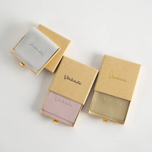 Personalized Logo DIY Sliding Drawer Paper Jewelry Gift Box Necklace Packaging Simple Pouch Luxury PU Leather Envelope Dust Bag