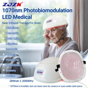 ZJZK Neuromodulation Helmet 28W Infrared Led Brain Dementia Product 1070nmx280diodes Mental Disorders Parkinson Dementia