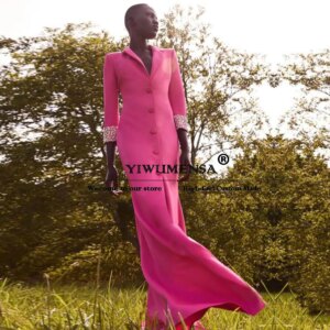 Single Breasted Suit Jackets Women Elegant Beaded Sleeve Formal Prom Daily Casual Office Lady Gown Custom Made Mother’s Dress