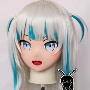 (RB04027)Customize Lockable Full Head Resin Cartoon Cosplay Japanese Character Anime Role Play Kigurumi Mask With Back Shell
