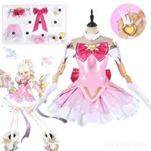 Magic Girls Cosplay Pink Dress Game Over Watch Ow Cosplay Juno Cosplay Costuem Dress Women Halloween Party Roleplay Suit