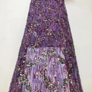 2025 New African French Nigerian High End Lace Fabric With Beads Sequins Mesh for Embroidery Wedding Party Bride Sewing Dress