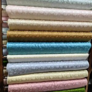 Peony Real Silk Jacquard Fabric Satin 20Momme Chinese Style Silk Fabric