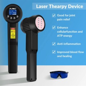 ZJKC 8W 808nm Cold Laser Therapeutic Apparatus Deep Penetration Physiotherapy Pain Relief Home Light Therapy for Pets Cat Dog