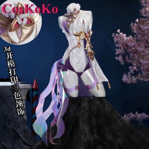 CosKoKo Elysia Cosplay Anime Game Honkai Impact 3rd Costume Sweet Elegant Unifrorm Dress Women Party Role Play Clothing S-XXL