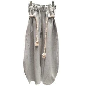 Boutique Autumn New Fashion Design Personalized Woven Loose Wide Leg Casual Women’s Pants