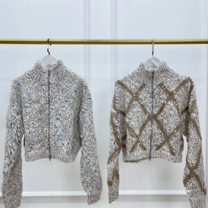 Autumn And Winter Women’S New Season Diamond Hollow Knitted Cardigan Design Retro Lazy Sweater Coat High Quality