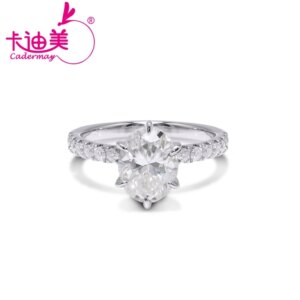 CADERMAY Original 925 Sterling Silver Rings Oval Cut 2ct Moissanite Women’s Ring Diamond Fine Jewelry Engagement Wedding Gift