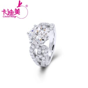 CADERMAY 2022 Trend New Luxury S925 Pure Silver 9mm Round Cut Moissanite Rings for Women Cloud Shape Wedding Gift Unisex