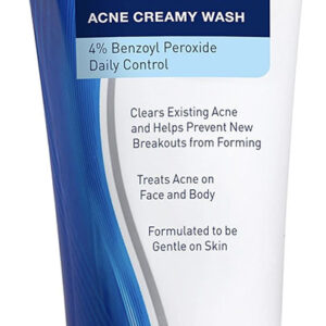 Antimicrobial Acne Creamy Wash Benzoyl Peroxide 4% Daily Control 170g غسول الوجه والجسم