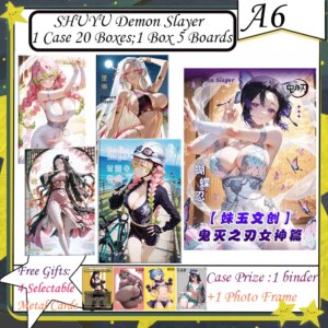 SHUYU Demon Slayer A6 Colored Paper Anime Cards Kimetsu No Yaiba Tanjirou Kamado Nezuko Kids Gift Collectible Game Cards