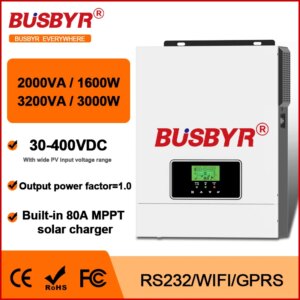BUSBYR 3000W 3.2KVA hybrid solar inverter 3KW 24V 220V pure sine wave inverter MPPT 80A solar controller off-grid inverter