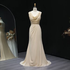 Sharon Said Coral Chiffon Mermaid Bridesmaid Dress Long Women Weeding Guest Gowns BS271 Customized