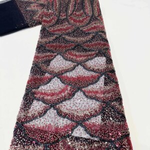 2025 Latest African Sequins Lace Fabric High Quality Embroidery 3D French Flower Beads Nigerian Net Lace For Wedding Party Dress