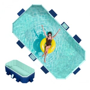 Foldable Kids Pool – Collapsible PVC Swimming Pool with Quick Drain,No Inflation Needed for Indoor/Outdoor Water Play & Ball Pit