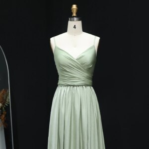 Sharon Said 2025 Elegant Green Sweetheart Spaghetti Strap Bridesmaid Dress Long Sheath Women Wedding Gowns BS006 Customized
