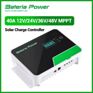 40A MPPT Solar Charge Controller 48V/36V/24V/12V, Bateria Power Max PV 2400W 150Voc Built-in BT Module with Remote APP Control .
