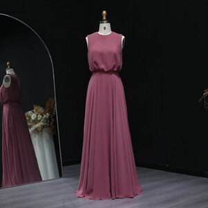Sharon Said Purple Chiffon A-Line Sleeves Scoop Neck Bridesmaid Dress Long Women Weeding Guest BS272 Customized