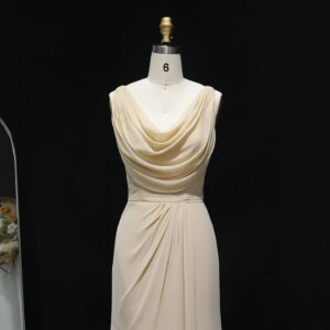 Sharon Said 2025 Elegant Coral Chiffon Mermaid Bridesmaid Dress Simple Sleeveless Women Wedding Guest Gowns BS271 Customized