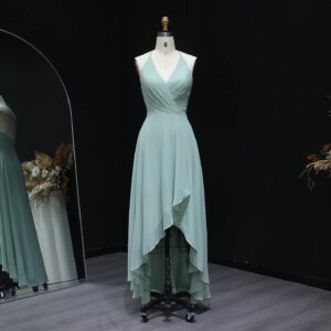 Sharon Said Aqua Chiffon Halter Backless Bridesmaid Dress Long Women Weeding Guest Dress BS270 Customized