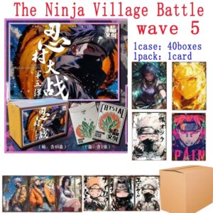 Naruto Collection Cards Booster Box Wave5 The Ninja Village Battler Male God Kids Toys Playing Cards Table Games