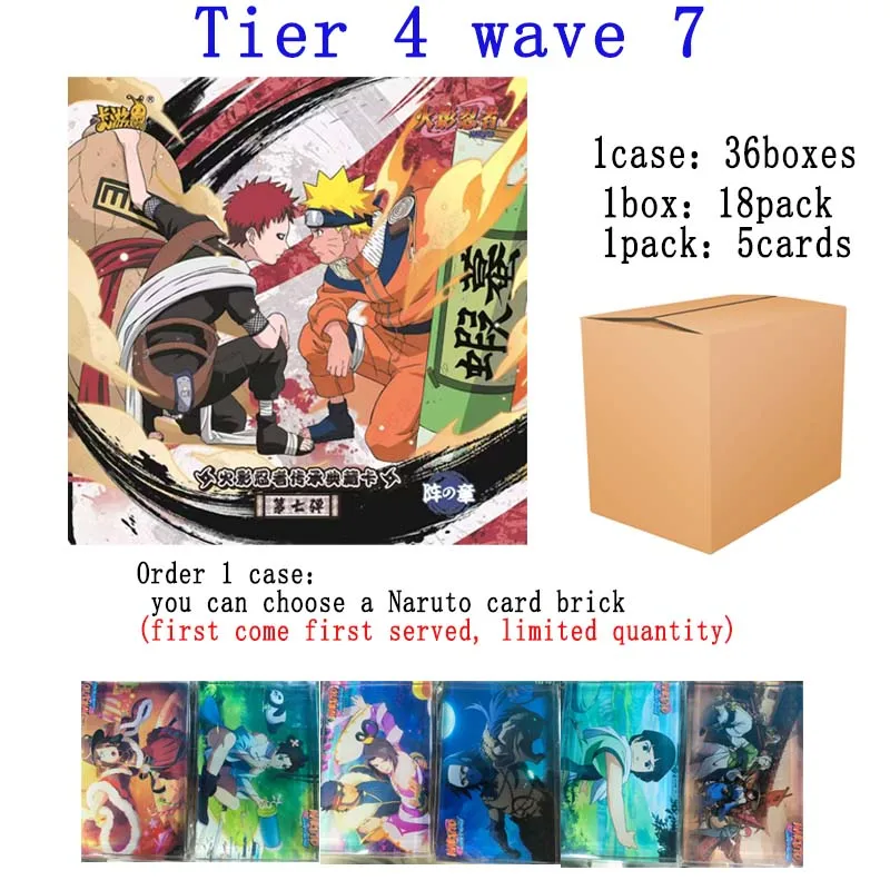 Kayou Naruto Collection Cards Booster Box Tier 4 Wave 7 Inheritance Collection Ccard Kids Toys Playing Cards Tables Games