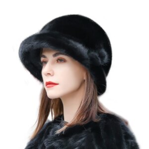 2024 Winter Hat Soft Russian Genuine Mink Fur Hat Women’s Outdoor Winter Earmuff Ski Cap Keep Warm Ladies Fur Hat