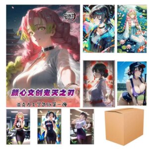 Demon Slayer Cards Wholesale Yan Xin Wen Chu Huang 2025 Acrylic Anime Collection Color Paper Card Toy Gift Board Game Card