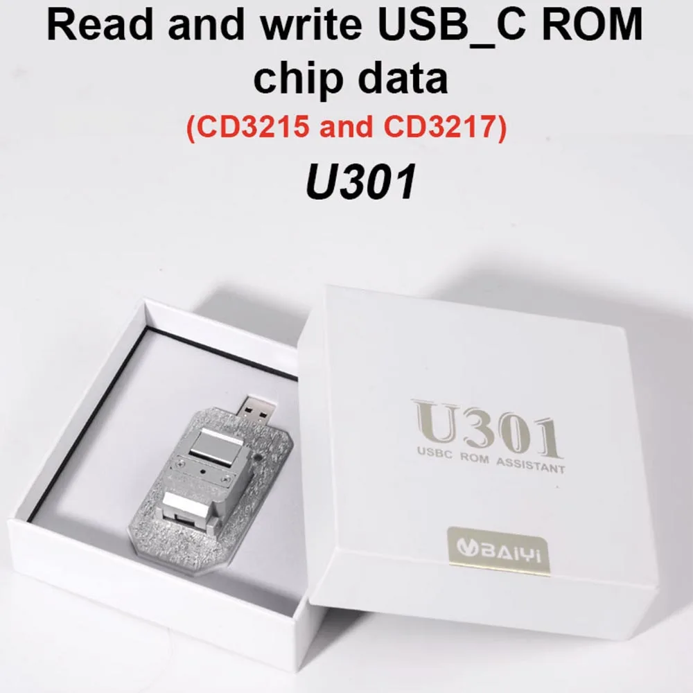 Baiyi U301 Read and Write USB_C ROM Chip Data CD3215 CD3217 for Macbook Pro Air Voltage Recovery Repair USB_C ROM Assistant