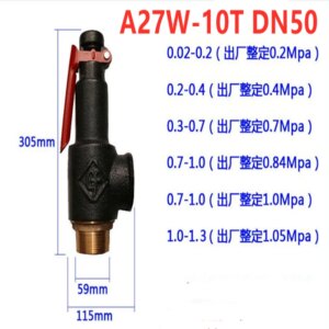 2pcs A27W-10T DN50 safety valve pressure relief valve for air tank