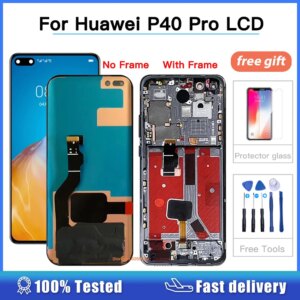 100% New Original Screen For HUAWEI P40 Pro LCD Display Touch Screen Digitizer Assembly With Frame For Huawei P40Pro ELS-NX9